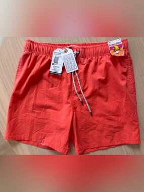 NWT The Endless Summer Men's Orange Swim Trunks with Compression Liner size L